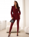 Legginsy koronkowe z zakładką na palec bordo Glamour