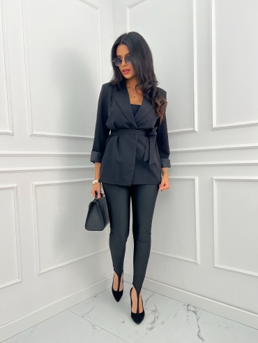 Legginsy z zapiętką na palec czarne Diva