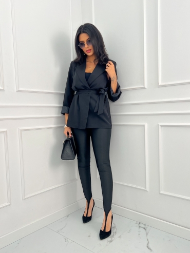 Legginsy z zapiętką na palec czarne Diva