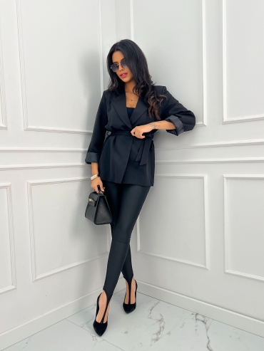 Legginsy z zapiętką na palec czarne Diva
