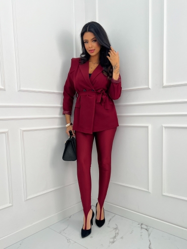 Legginsy z zapiętką na palec bordo Diva