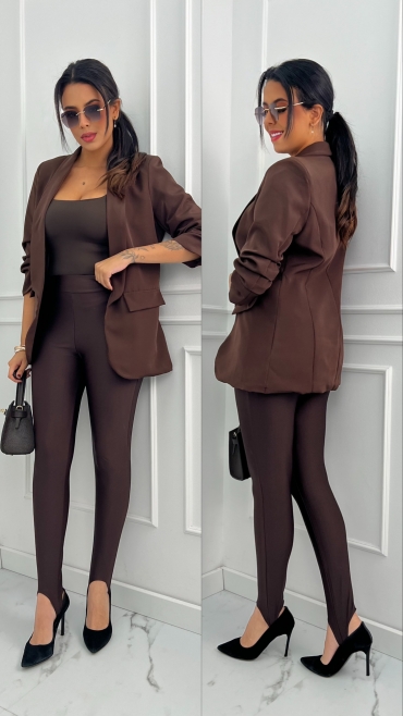 Legginsy z zapiętką czekolada Camil