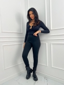 Legginsy modelujące ocieplane wysoki stan czarne