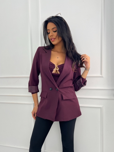 Marynarka prosta śliwka Inga