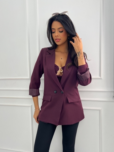 Marynarka prosta śliwka Inga