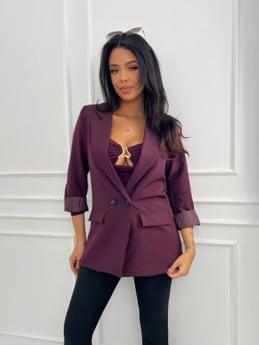 Marynarka prosta śliwka Inga