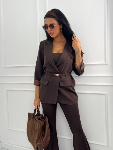 Marynarka prosta czekolada Inga