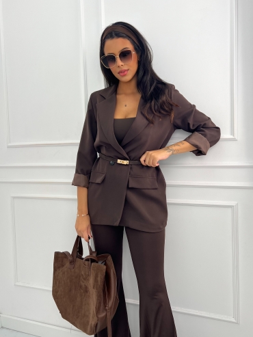 Marynarka prosta czekolada Inga