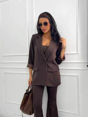 Marynarka prosta czekolada Inga