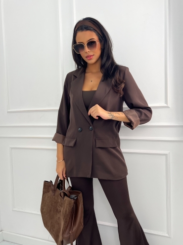 Marynarka prosta czekolada Inga