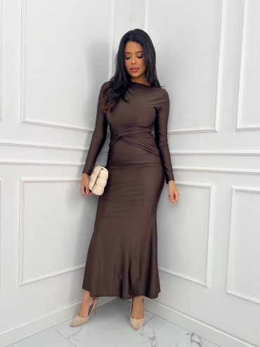 Sukienka maxi czekolada Tallia