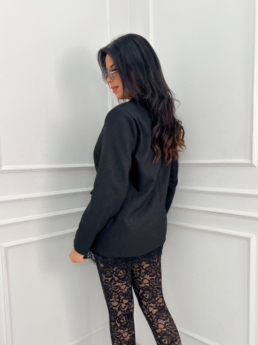 Marynarka z koronką ciemny grafit Elizabeth