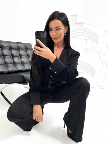 Bluzka koszulowa czarna Stacy