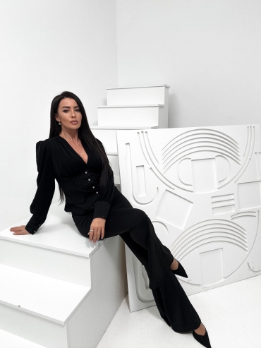 Bluzka koszulowa czarna Stacy