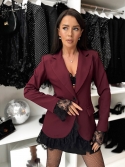Marynarka z koronką burgund Isabell