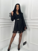 Sukienka żakietowa/marynarka z koronką czarna Kylie